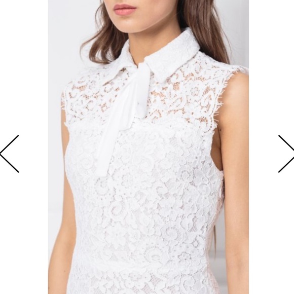 Michael Kors White Lacey Dress - Tie-Neck - Picture 5 of 5